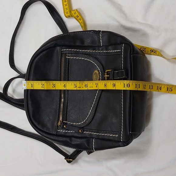 Boc Born Concept Black Faux Leather Backpack Purse Bag Vegan - Picture 12 of 16